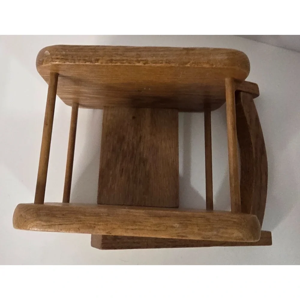 Vintage Wooden Self Leveling Condiment Spice Holder Gimbal Table Caddy